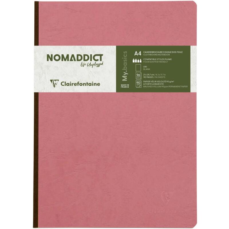 Cahier brochure Age Bag A4 192 pages uni - Rose antique