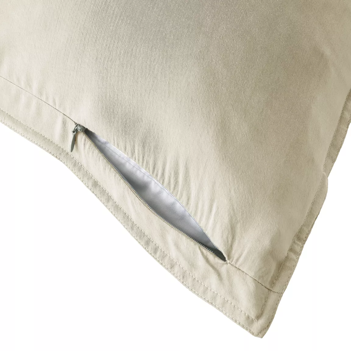 Taie d'oreiller rectangulaire lyocell Tencel™ lavé (50 x 70 cm) Olivia Beige pampa