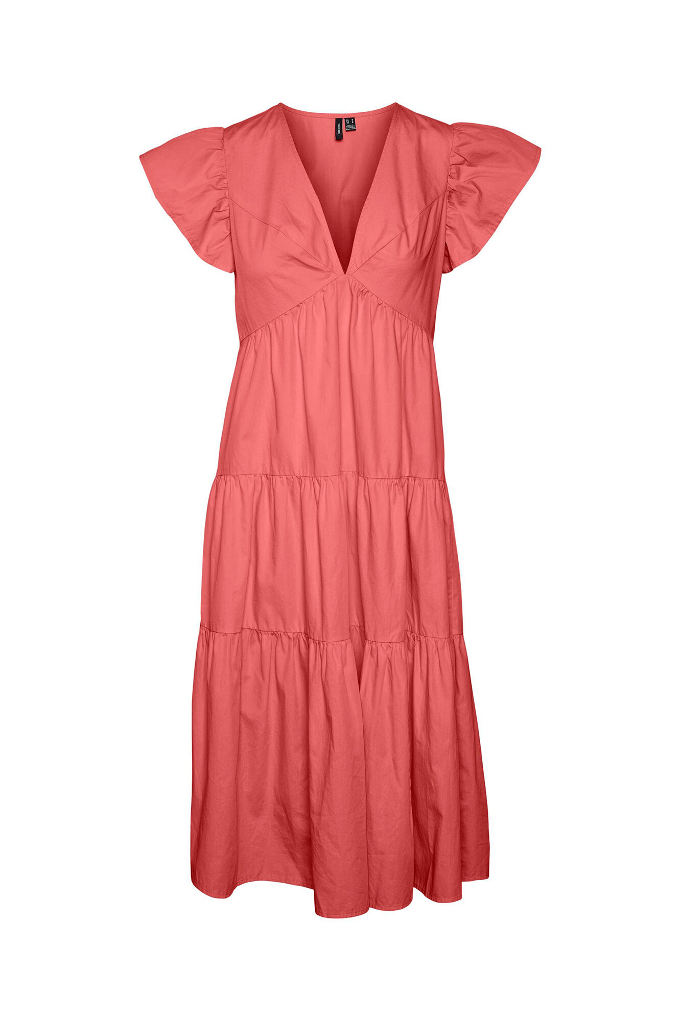 Vestido midi de algodão Curve - Vermelho