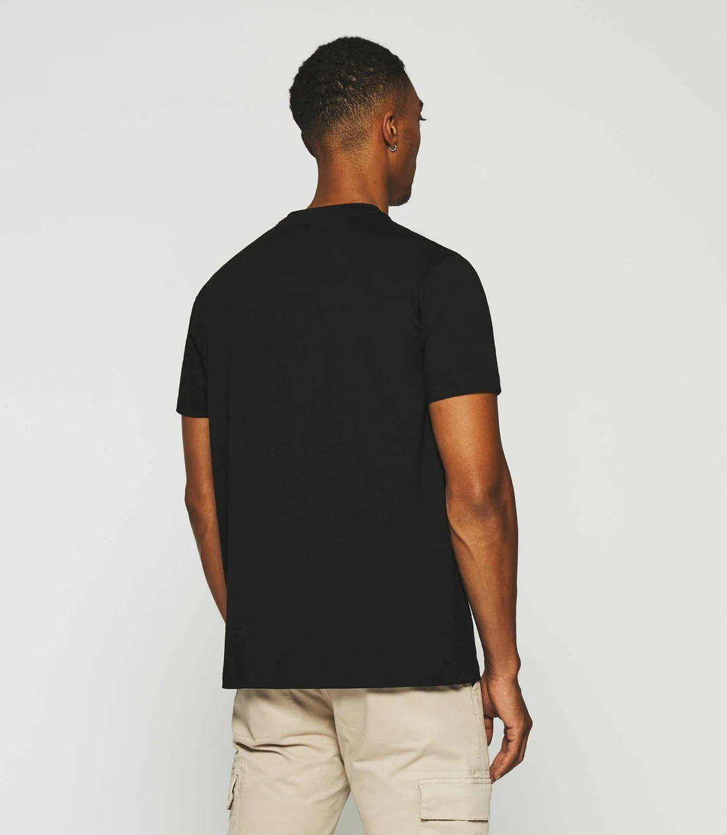 T-shirt à manches courtes uni noir GABRIEL