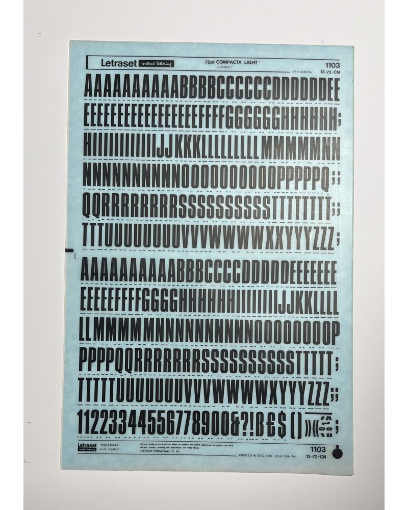 letraset-1103- COMPACTA LIGHT - 72pt
