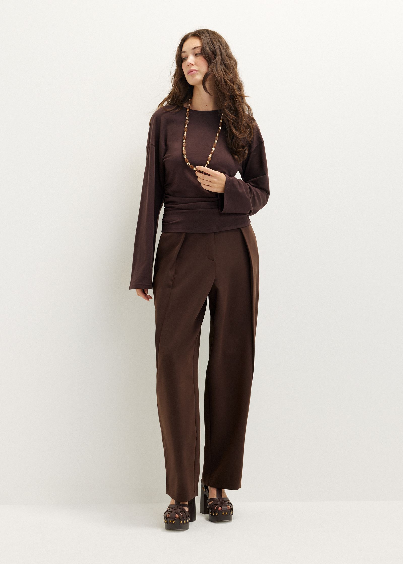 Longsleeve met zijplooi
