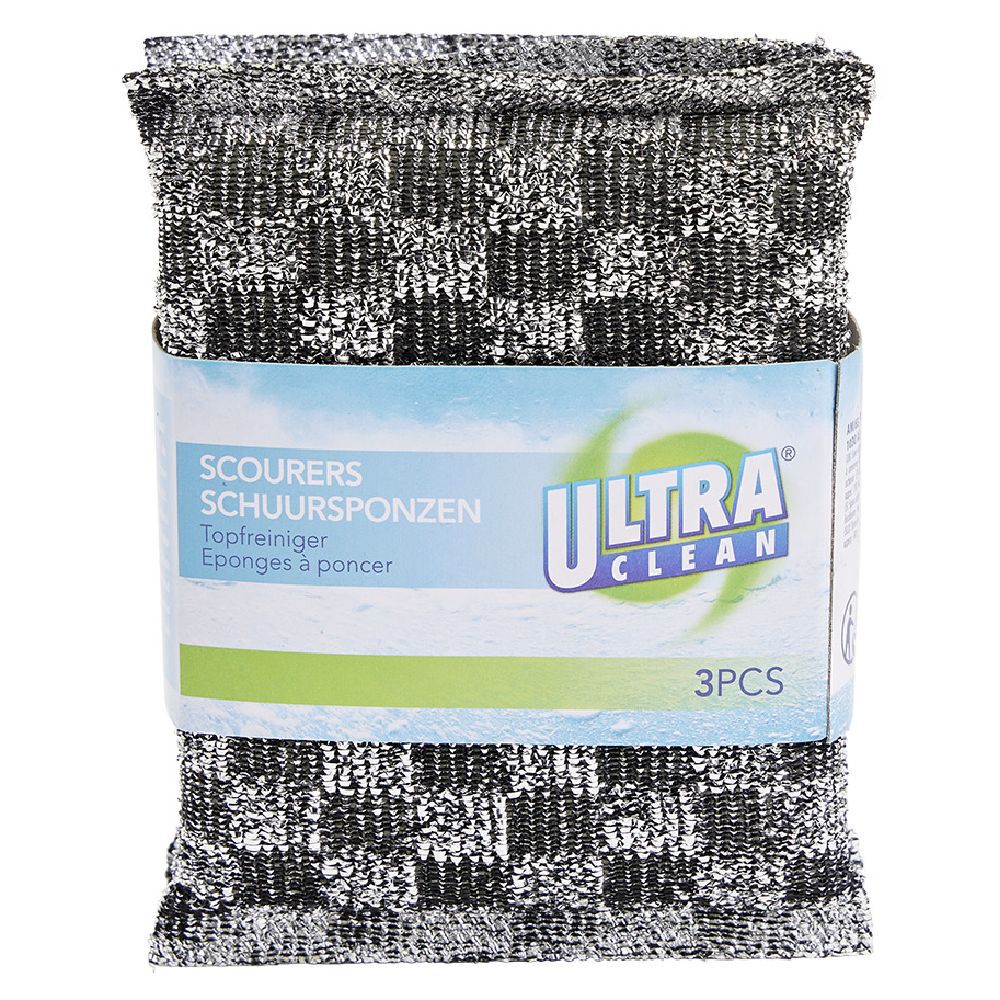Éponge grattoir gris x3