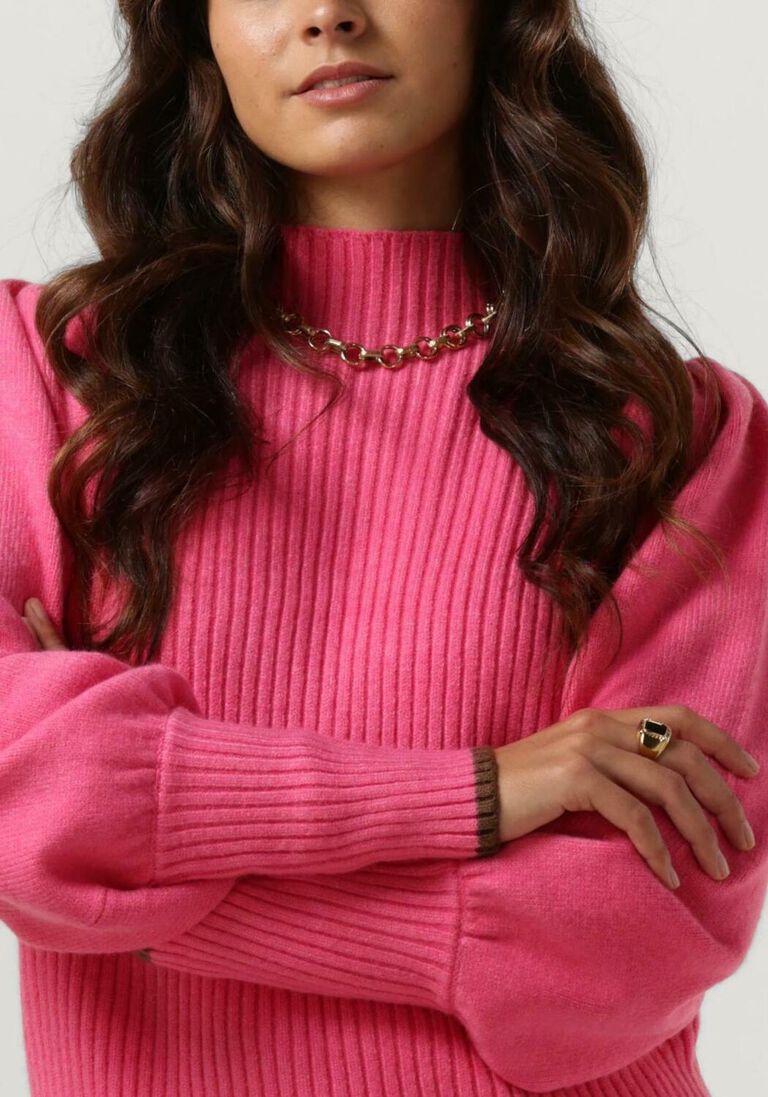 CO\\'COUTURE roze co'couture trui row puff rib knit