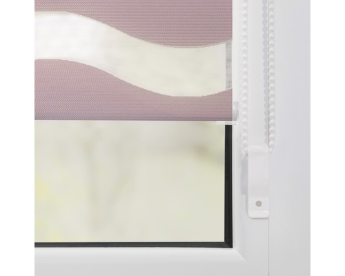 Lichtblick dubbel rolgordijn, zonder boren, as, antieke rozet, 45x150 cm, incl. klembeugels