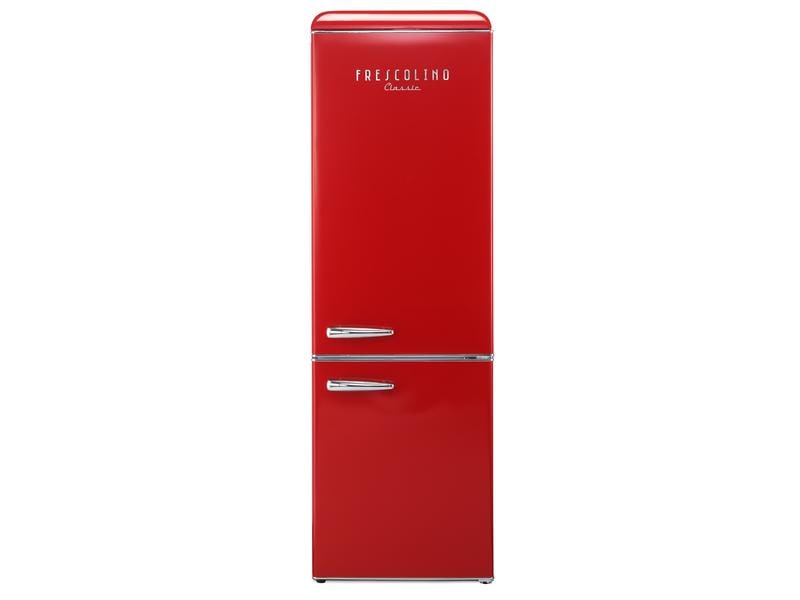 Trisa Kühl-Gefrierkombination Frescolino Classic 300 Rot Grosser Kühlschrank mit Gefrierfach in Retro Design