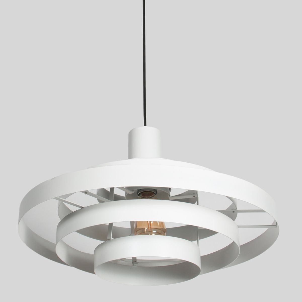 Retro hanglamp wit rond - Halo Cirque