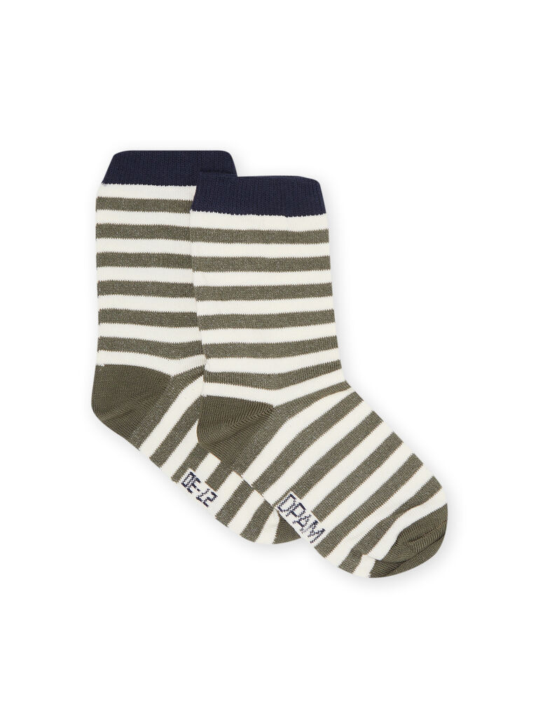 Chaussettes vert kaki enfant garçon