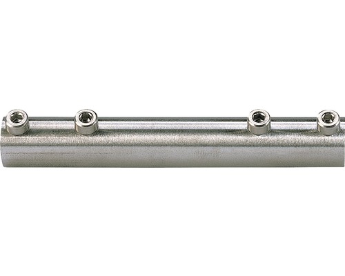 Pertura complete leuningset Hestia L-vorm roestvrij staal met ronde staven voor vloermontage B: 2 m