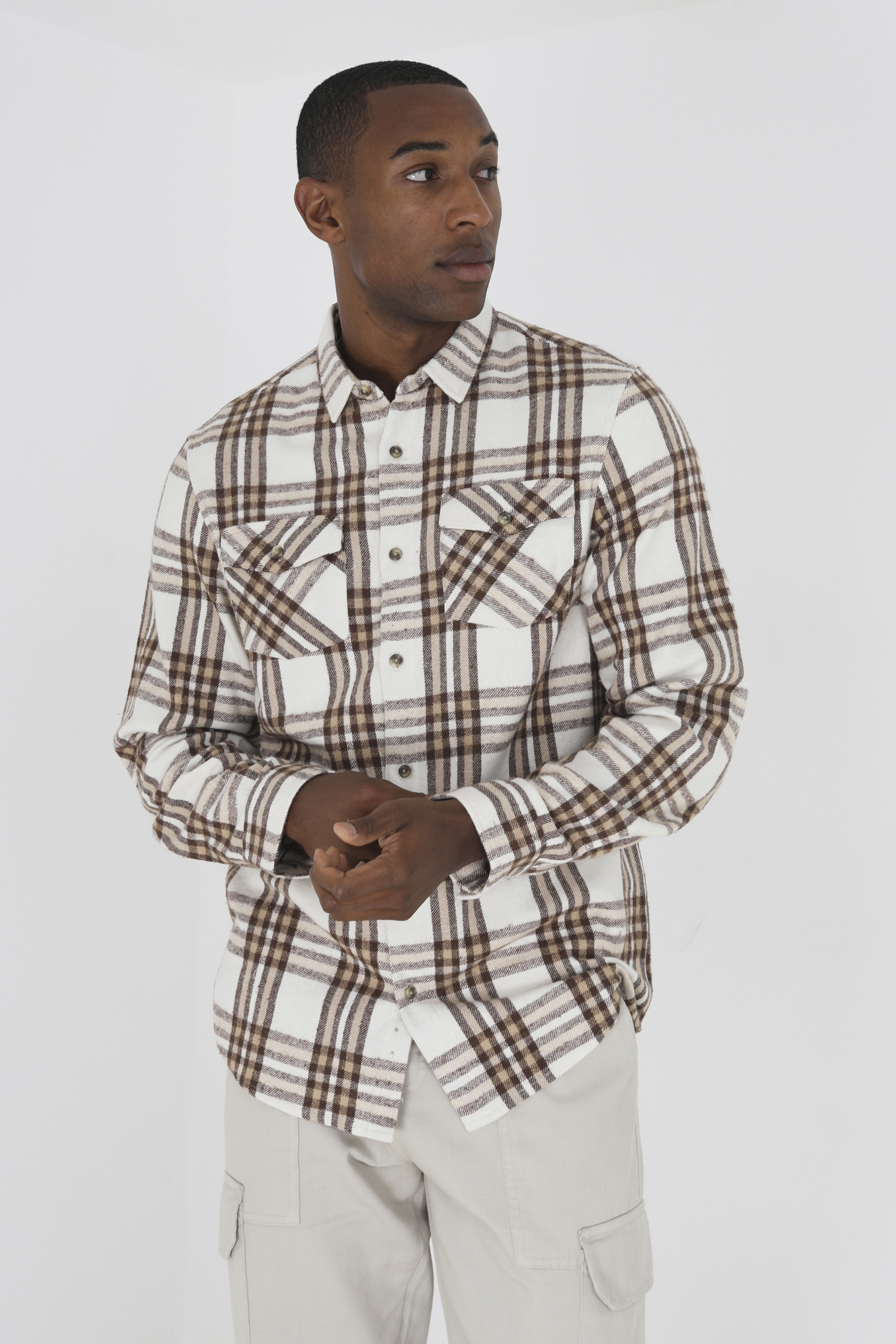 Camisa xadrez com dois bolsos