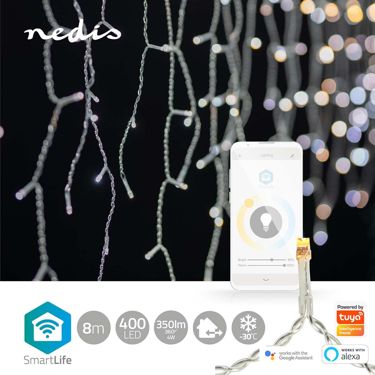 Nedis SmartLife Decoratieve LED iOS/Android 8 meter 400 LED's warm | koel