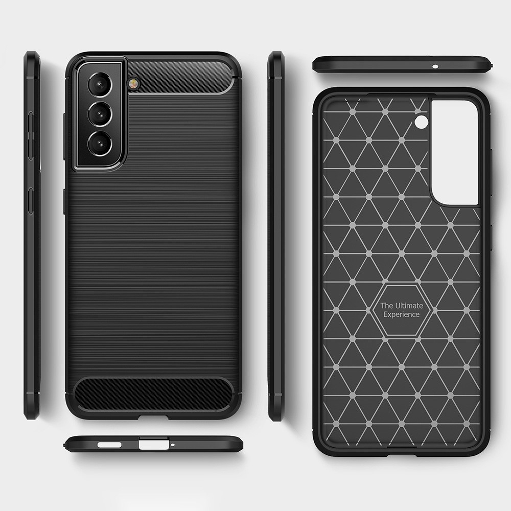 Samsung Galaxy S21 FE 5G Gummi Case Schutzhülle Carbon Look - Dunkelblau