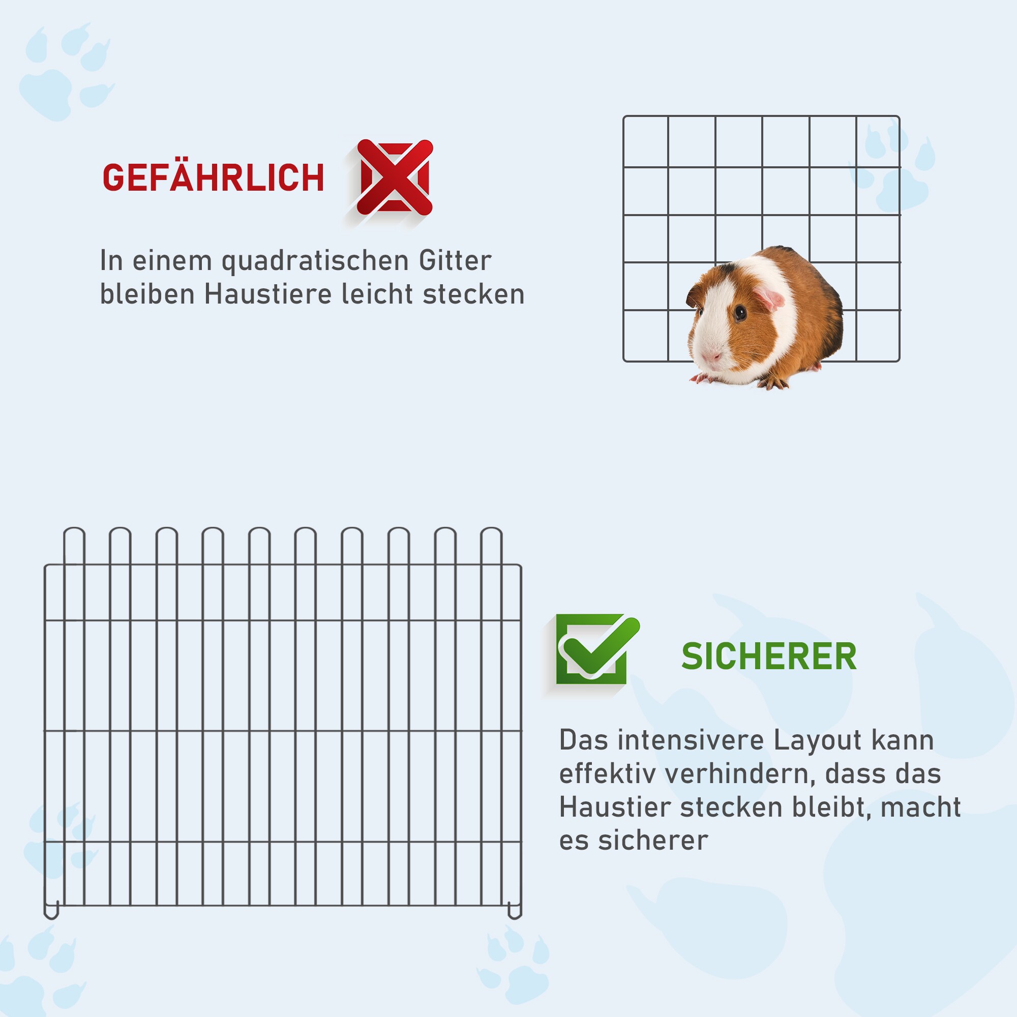 PawHut Freilaufgehege für Hasen, Kaninchen und Hundewelpen schwarz