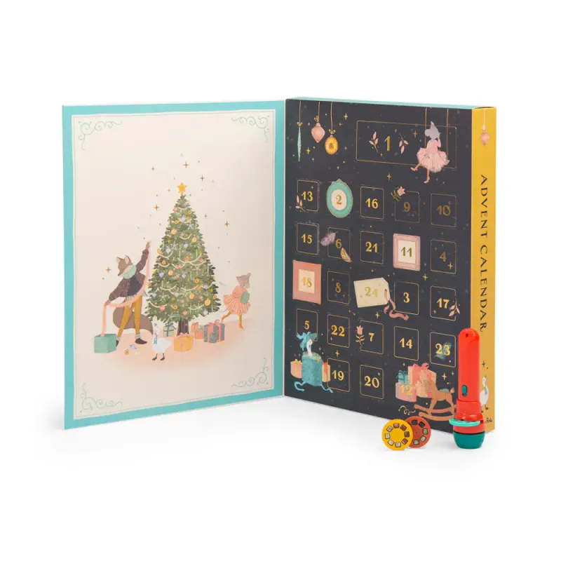 Moulin Roty Adventskalender med Lommelykt-Fortellinger
