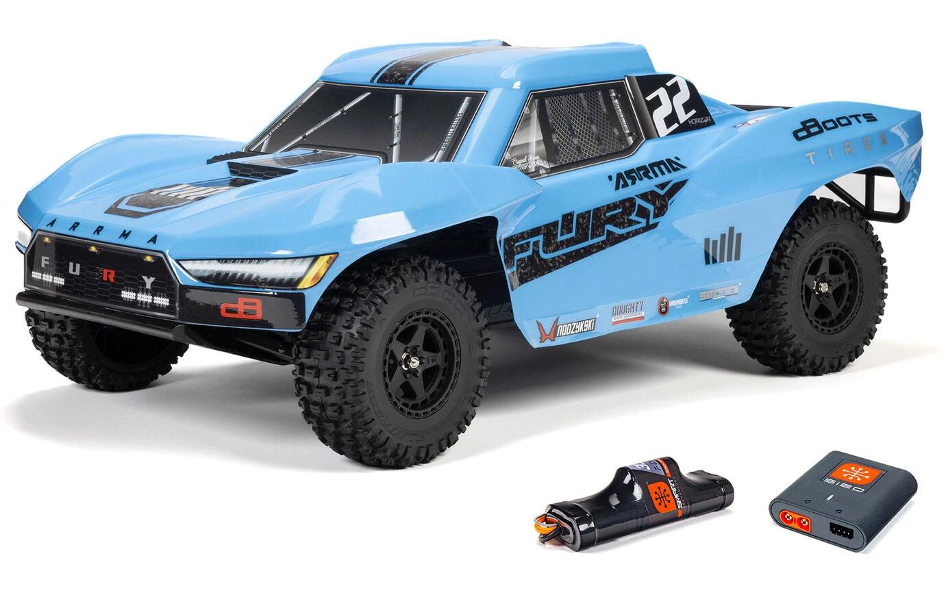 Short Course Truck Fury Mega 550 2WD, 1:10, RTR, Blau<br>Kurzstrecken-Truck mit bürstenlosem Hochleistungsgetriebe