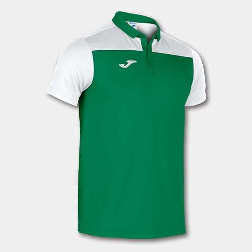 Camisa polo de manga curta Joma Hobby II verde e branca