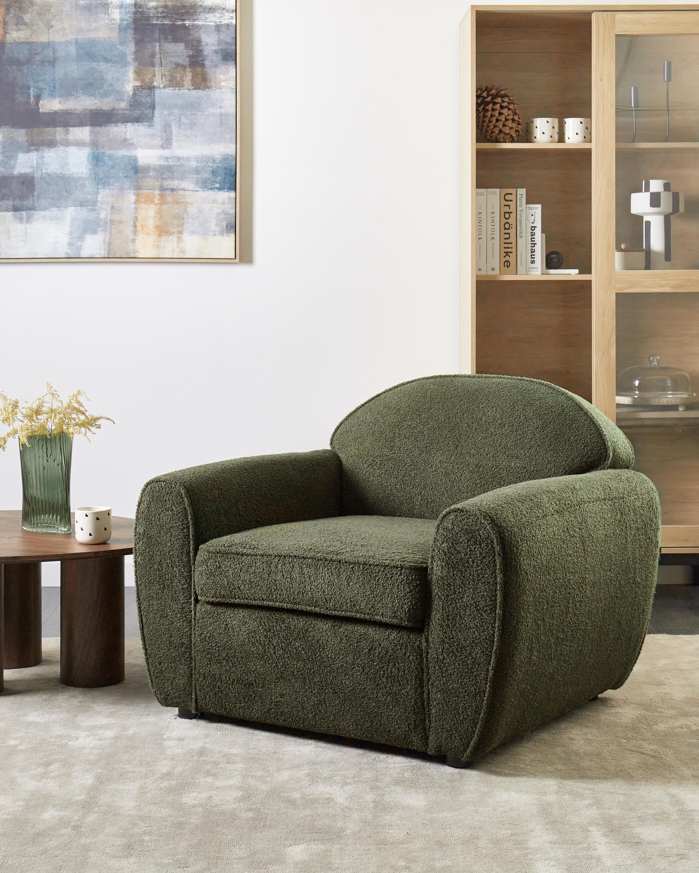 Fauteuil ELLEDE Bouclé Donkergroen