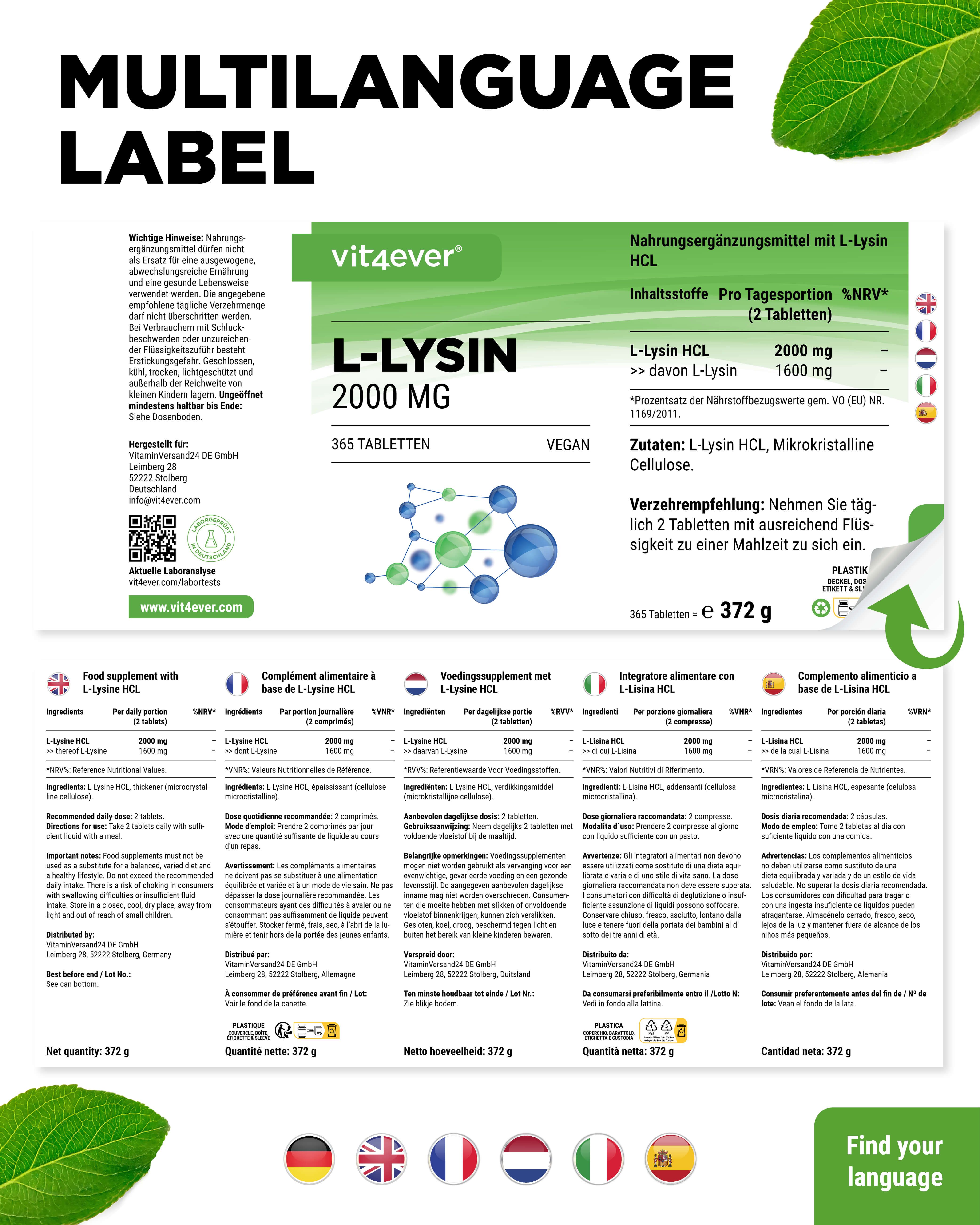 vit4ever L-Lysin