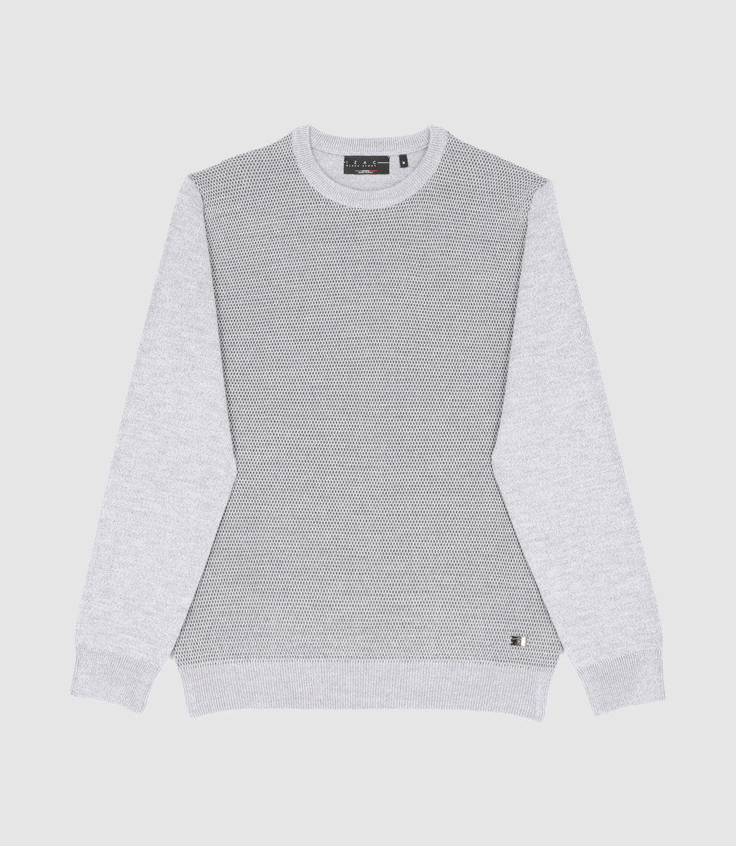 Pull en laine mérinos gris BORIS