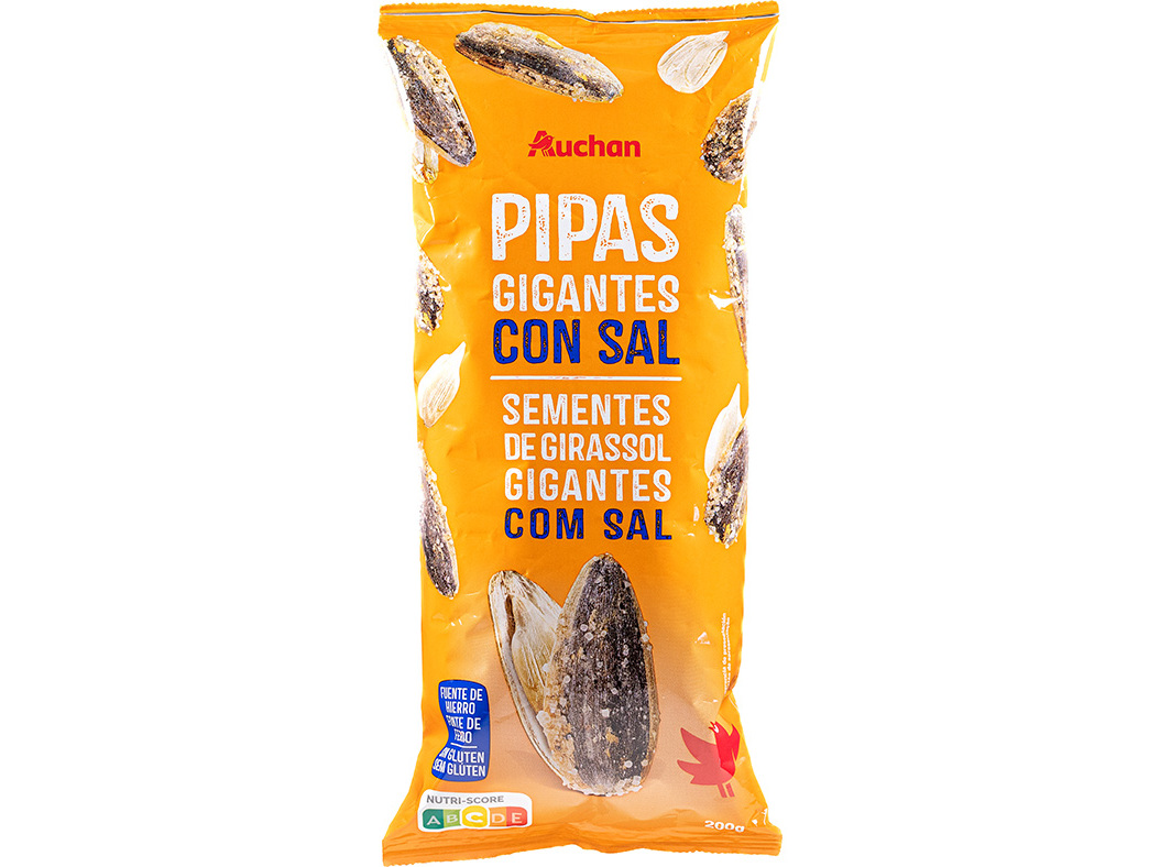 SEMENTES GIRASSOL AUCHAN GIGANTES COM SAL 200 G