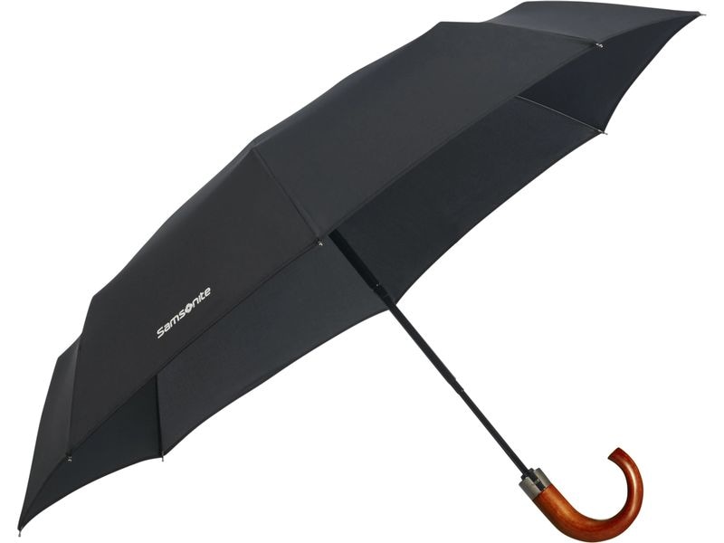 Samsonite Wood Classic S Auto O/C Crook Schwarz Taschenschirm
