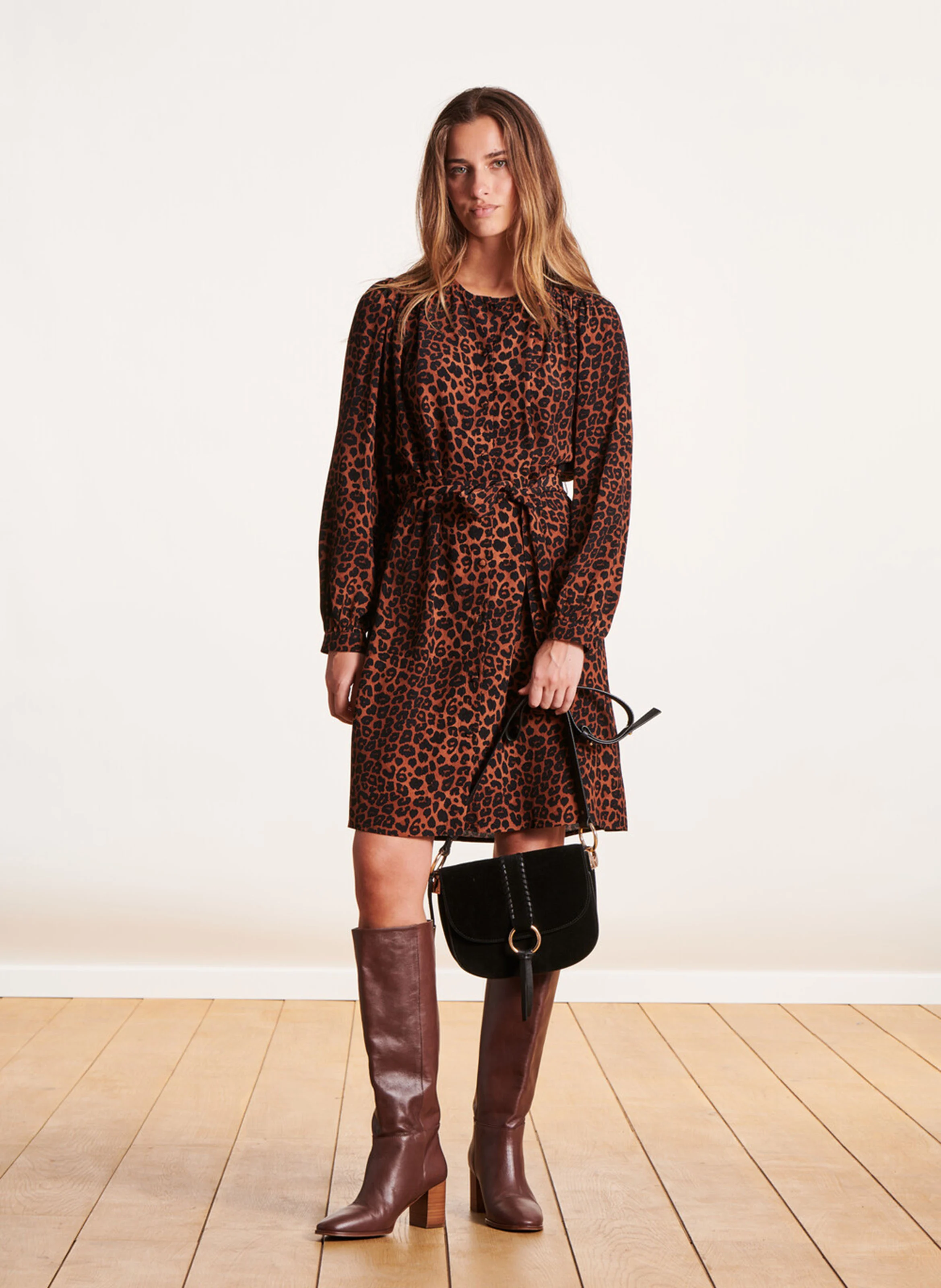 Sac bandoulière en cuir | Noir