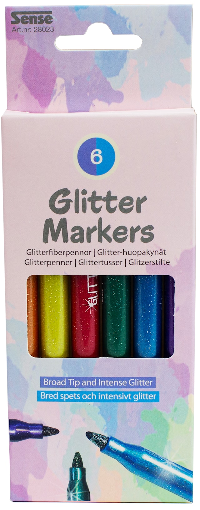 Tusj Glitter 6 stk. Sense