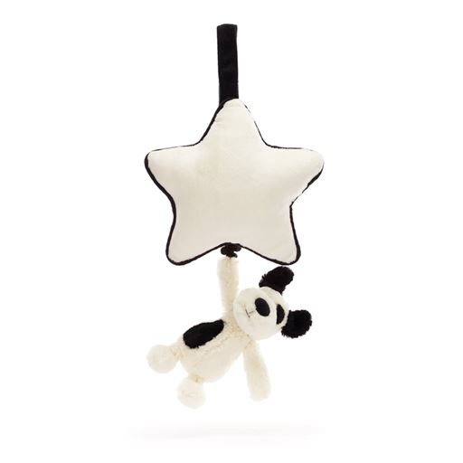 JELLYCAT Bashful Hund Spilledåse, Black/Cream