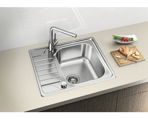 Blanco DINAS 45 S Mini spoelbak, 605 x 500 mm, roestvrij staal, geborstelde afwerking, 525123
