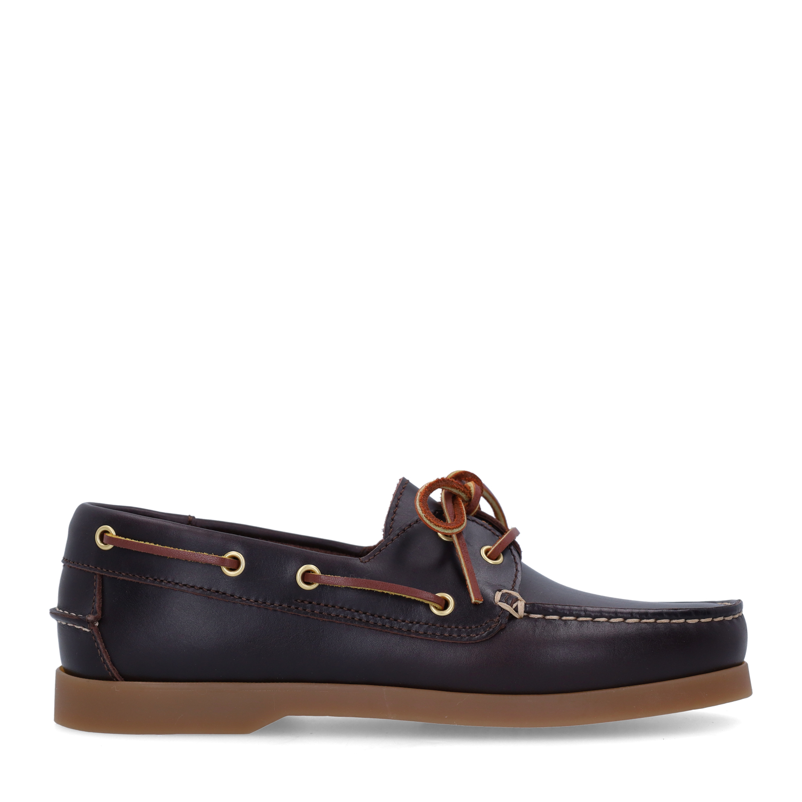 Bruine leren bootschoentjes