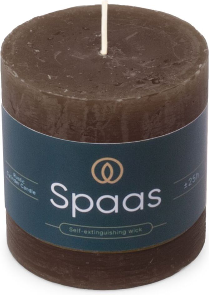 Spaas stompkaars Essential collection donkerbruin 25 uur D 7 H 7 cm