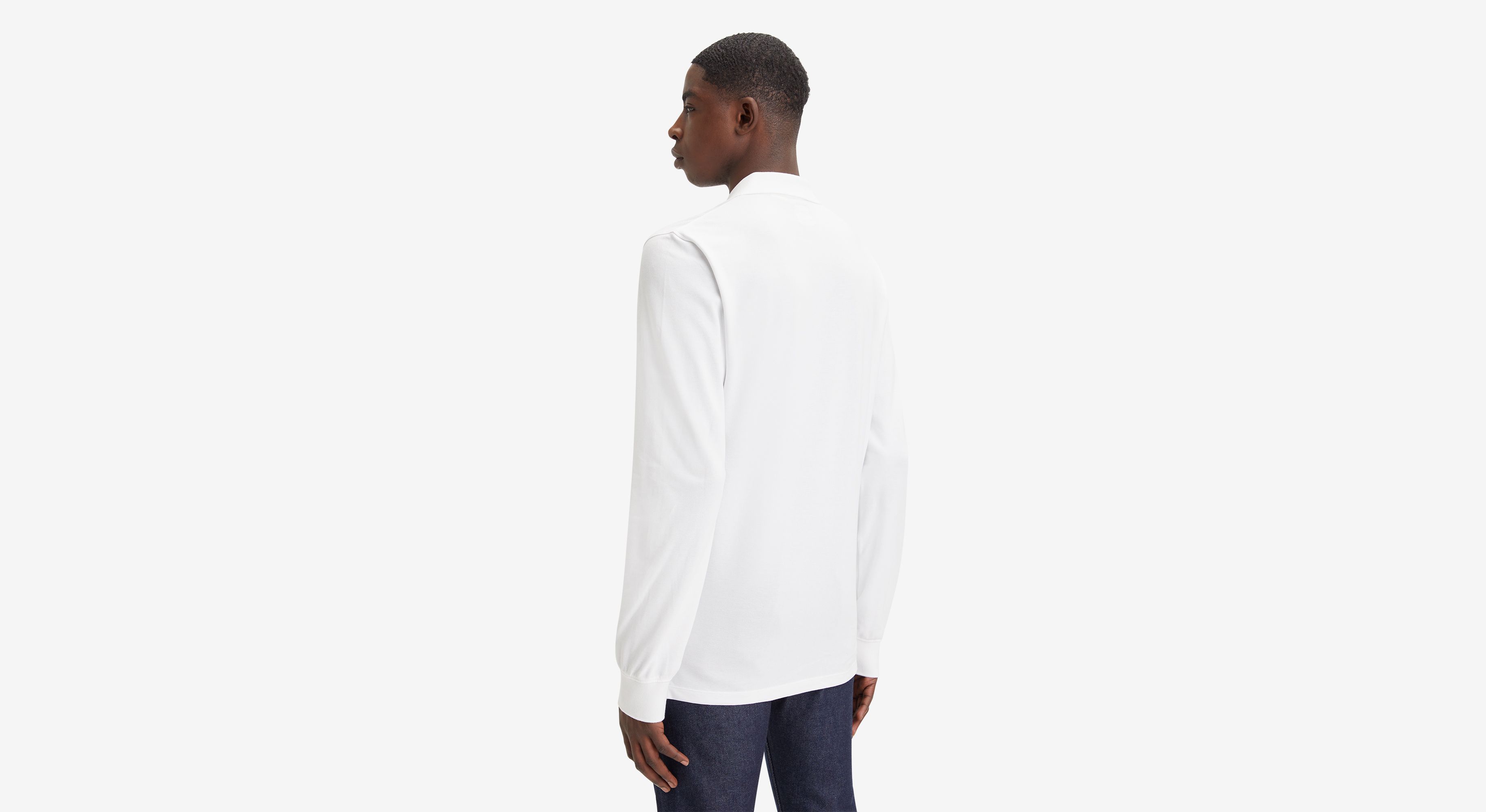 Polo manche longue Housemark slim - Bright White - Blanc