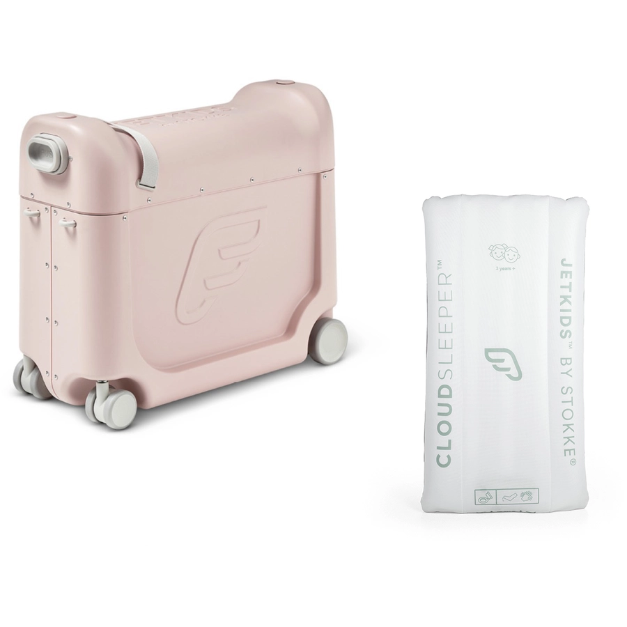JETKIDS™ BY STOKKE® Aufsitzkoffer BedBox™ Pink Lemonade und Matratze CloudSleeper™ weiß
