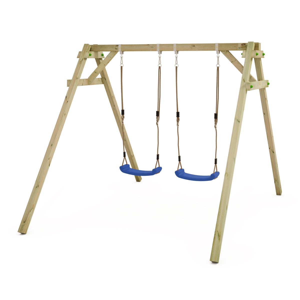 WICKEY Kinderschommelset, Smart Move Schommel, Schommelframe, Dubbele Schommel, Houten Schommel - Blauw