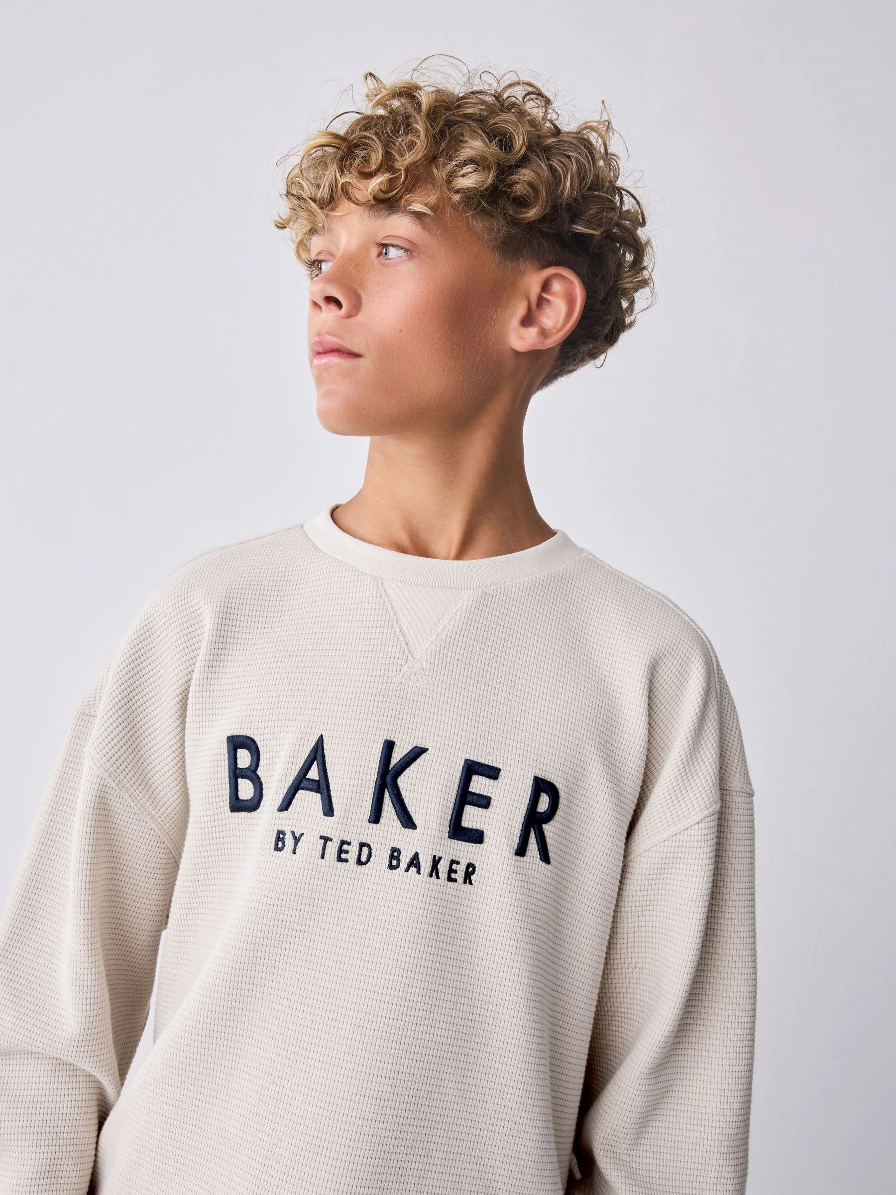 Pastelgeel - Baker by Ted Baker Textured Sweatshirt and Short Set