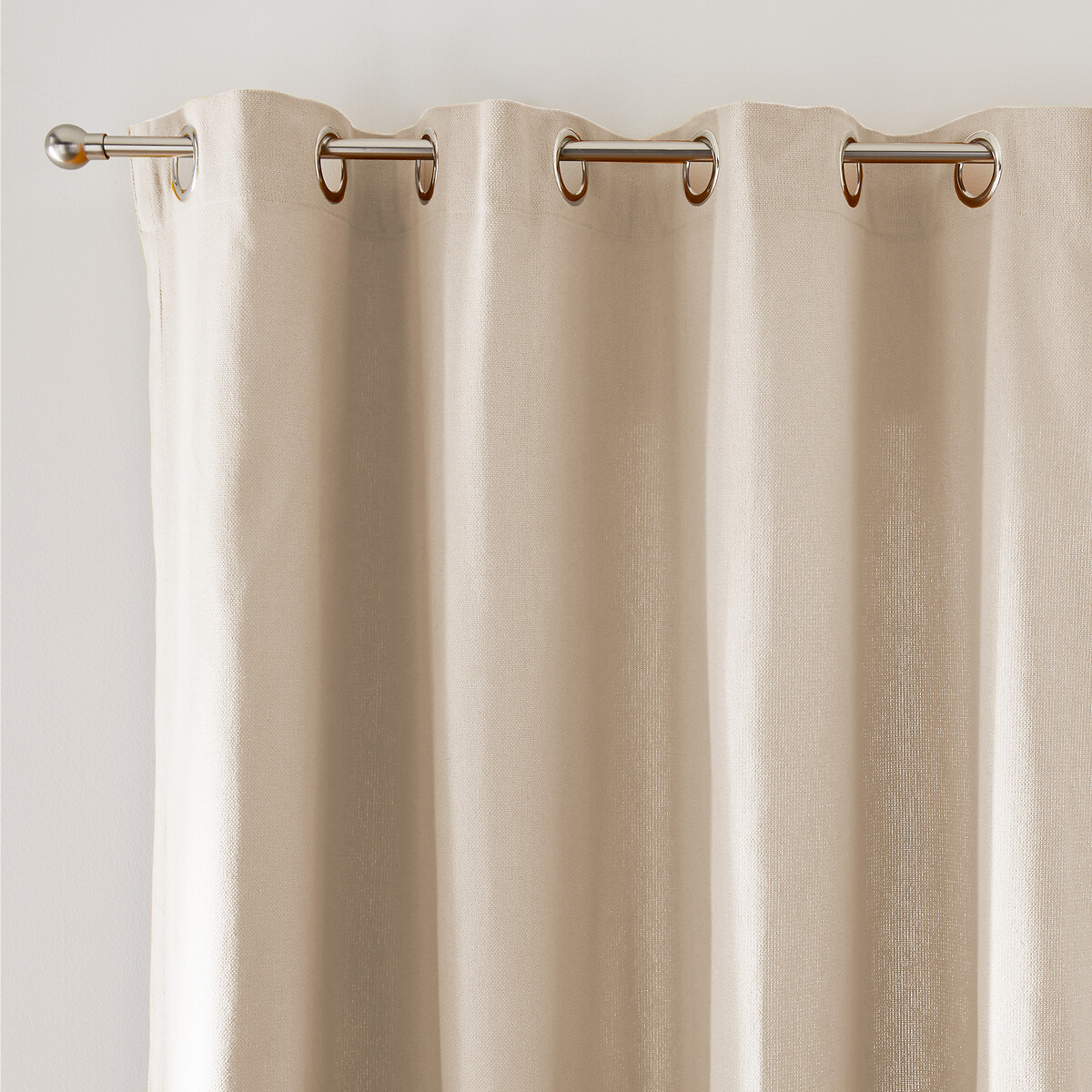 LA REDOUTE INTERIEURS<br>Cortina lisa com ilhós, feita de algodão tecido Panamá