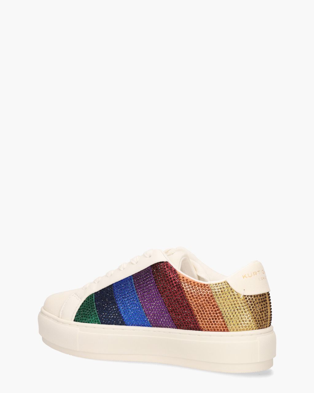 Kurt Geiger Laney Stripe Crystal Sneaker Wit/Multicolor Damessneakers