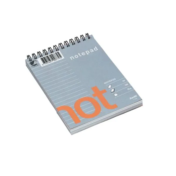 Notesblok Bantex A6 linjeret uhullet med topspiral