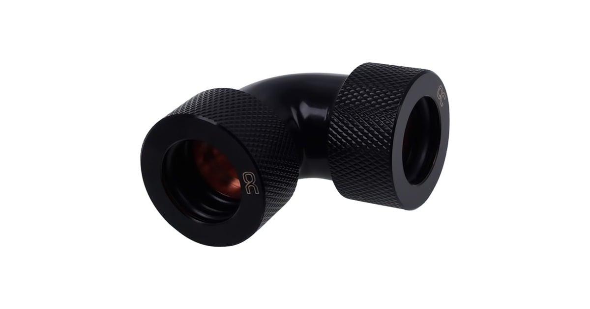 AlphacoolEiszapfen 16mm HT fitting L-connector 90° aansluiting  (Zwart)