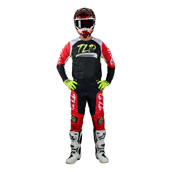 Troy Lee Designs - Maillot GP Pro Partical Noir / Rouge fluo / Blanc