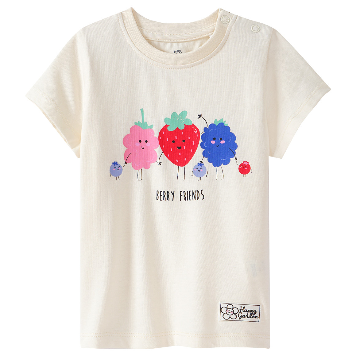Topomini Baby T-Shirt mit Beeren-Print creme