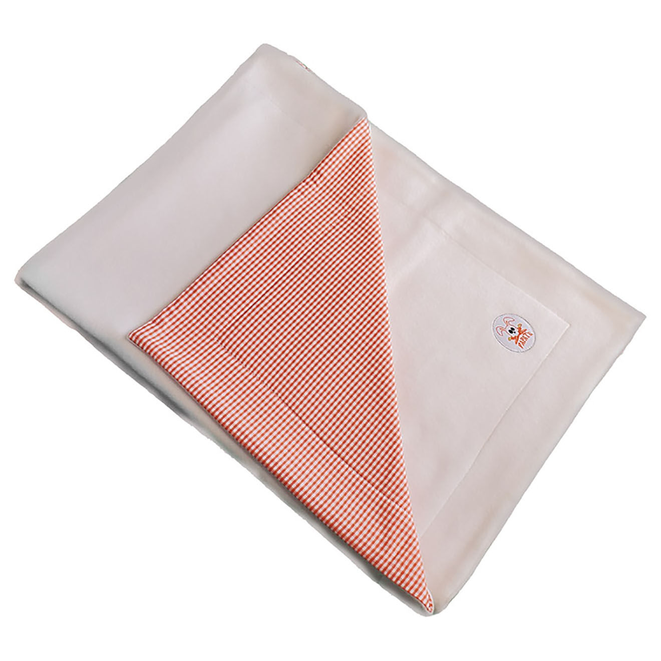 Papate Couverture en Coton Bio Rex blanc/vichy - 70x95 cm