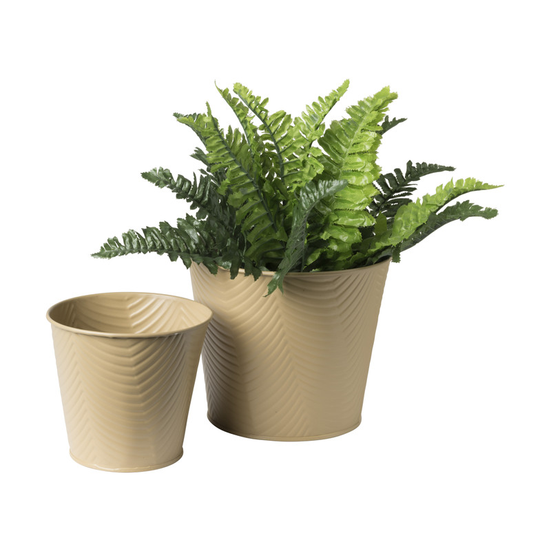 Bloempot patroon maat S - ø12x13 cm - beige