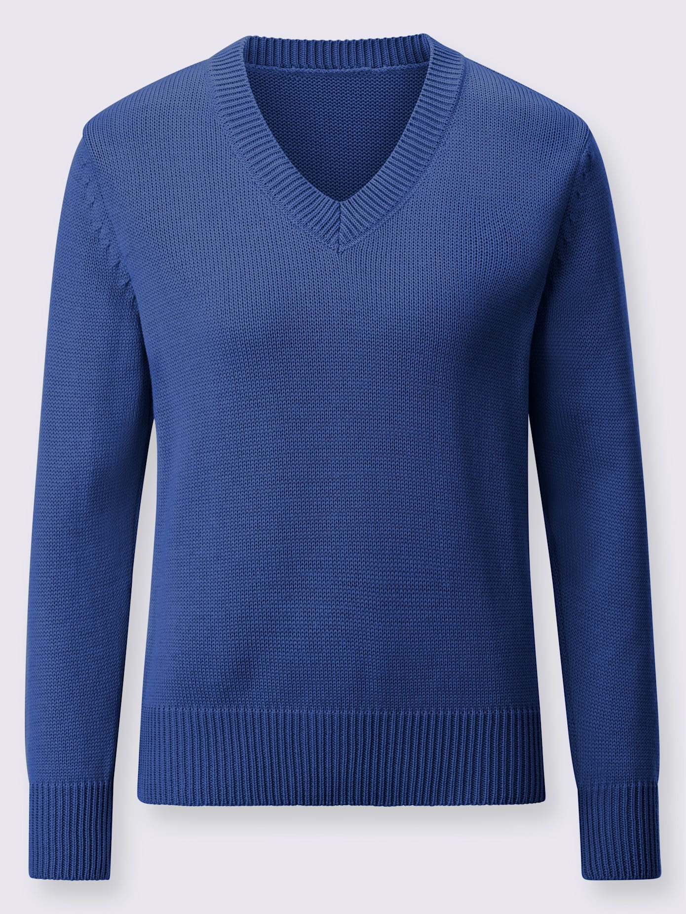 Pull femme coupe classique col en v finitions côtelées