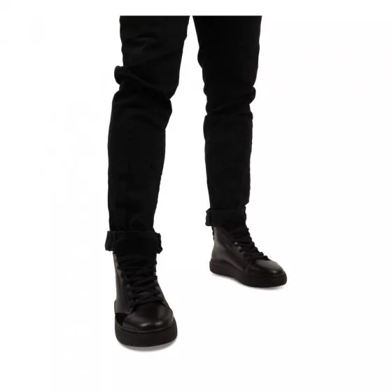 Baskets NOIR DENIM SIDE CUIR