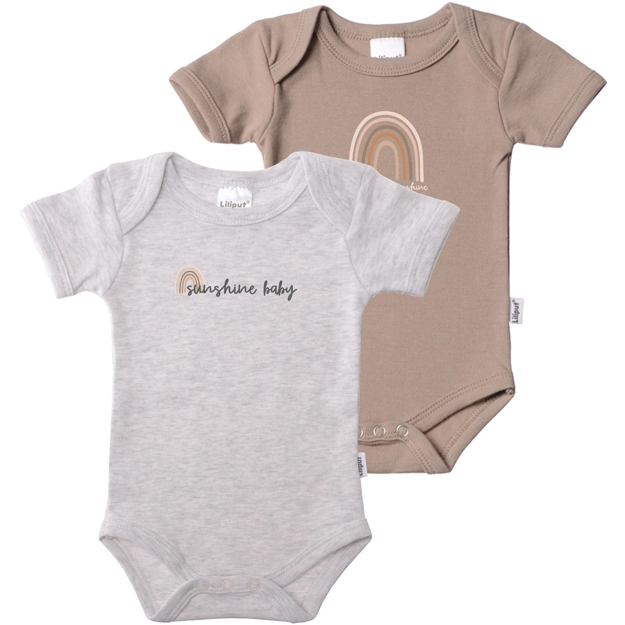 Liliput Baby-Bodies im 2er Pack Sunshine Baby grau-melange coffee