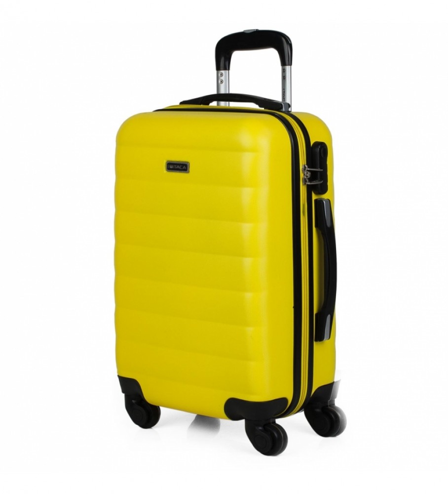 Mala de cabine rígida ITACA com 4 rodas, modelo com rodinhas, 71250 Amarela - 55 x 38 x 20 cm -