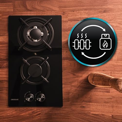 Cecotec Plaque à gaz Bolero Squad G 4200S Glass Black. Plaque à gaz avec 4 feux, finition verre noir, puissance 8000W, grilles individuelles et allumage électrique avec sécurité des vannes. : Cuisine et Maison