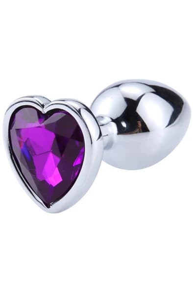 Heart Shaped Butt Plug Purple Small