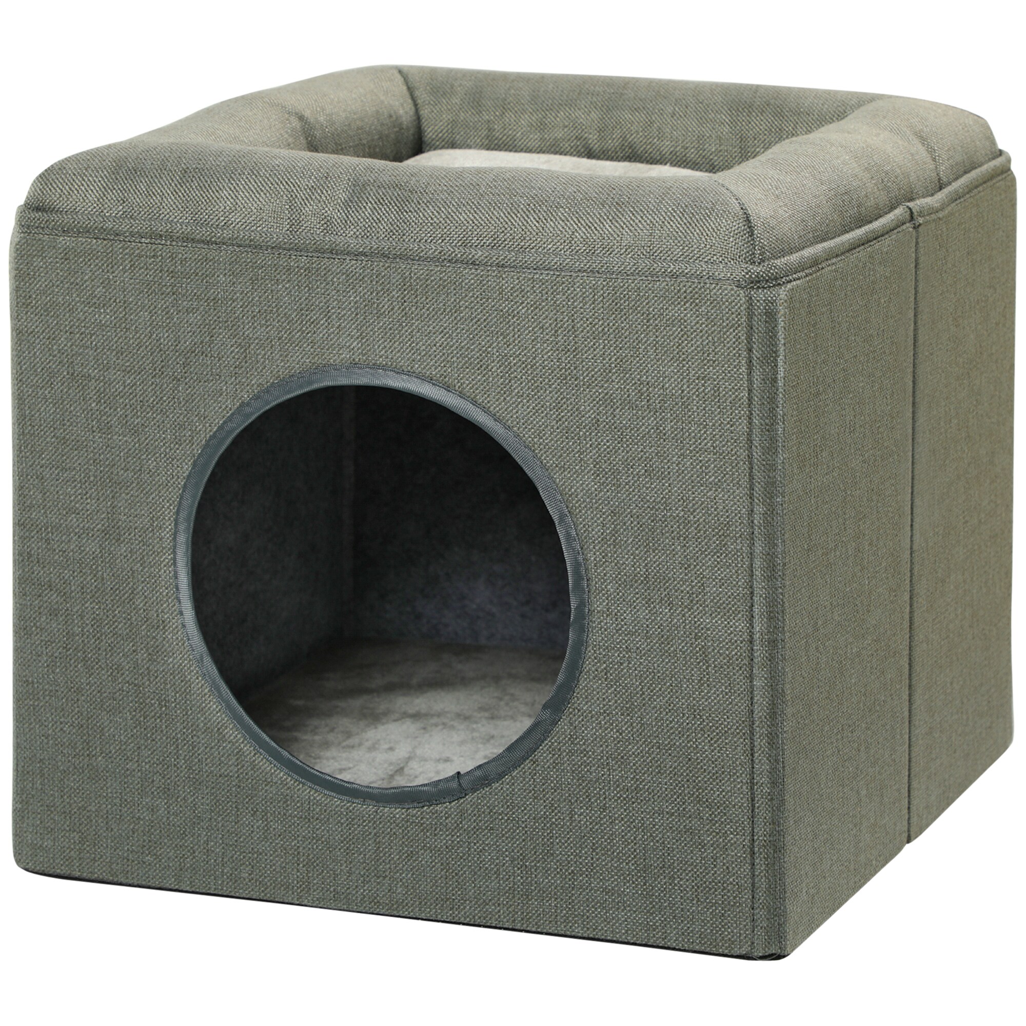 PawHut Katzenhöhle mit weichem Kissen grün 36,5L x 36,5B x 33Hcm